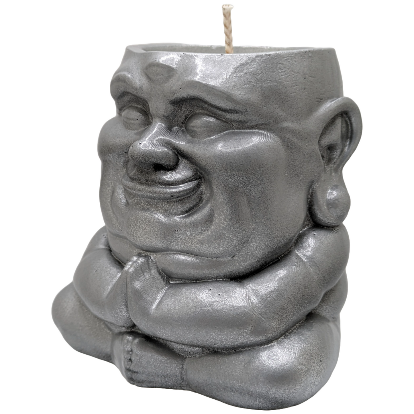 Handmade Ceramic Buddha "Sagacious Hotei" - Tranquility Fragrance Scented Candle - Metallic Finishes - ZenGen USA