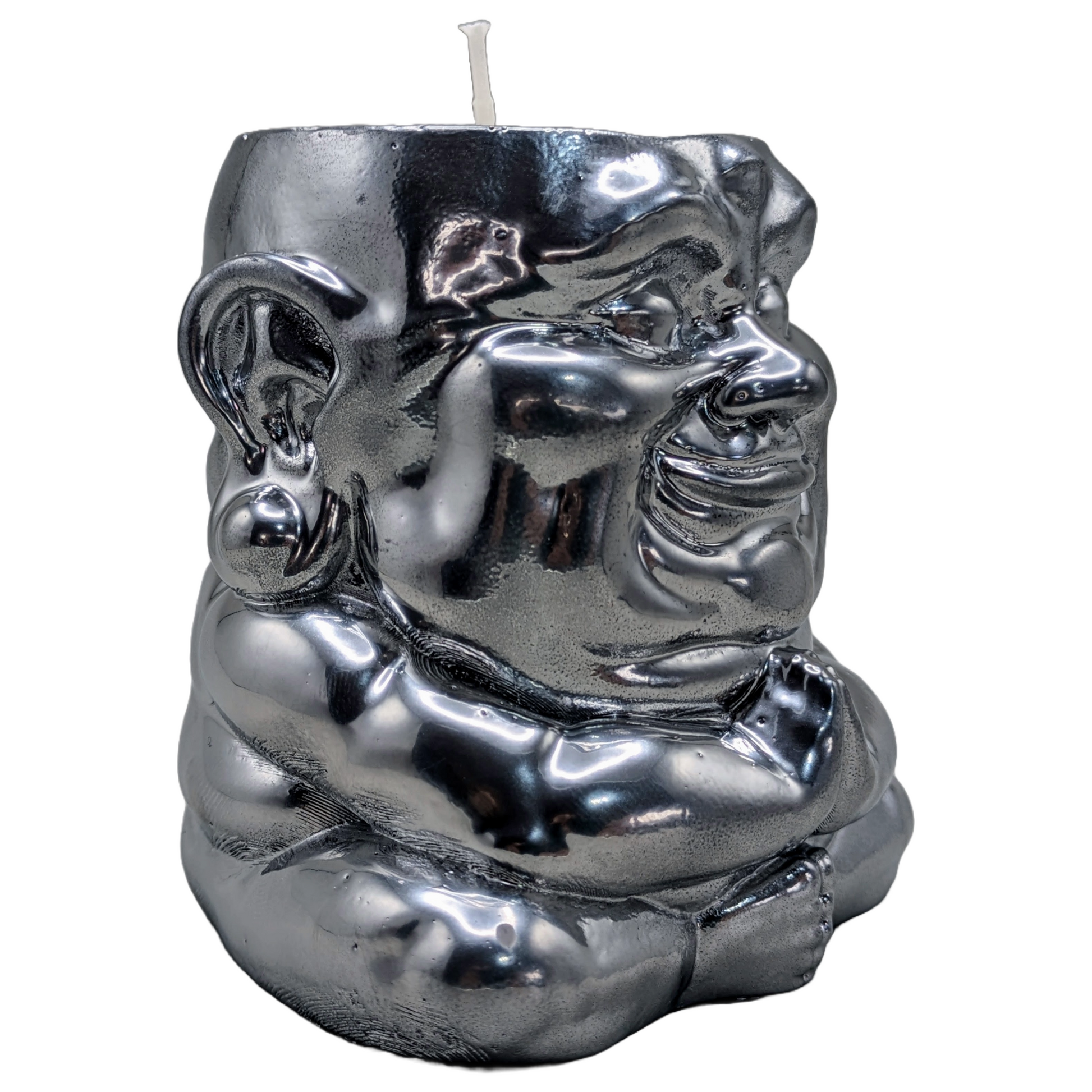 Handmade Ceramic Buddha "Sagacious Hotei" - Tranquility Fragrance Scented Candle - Metallic Finishes - ZenGen USA