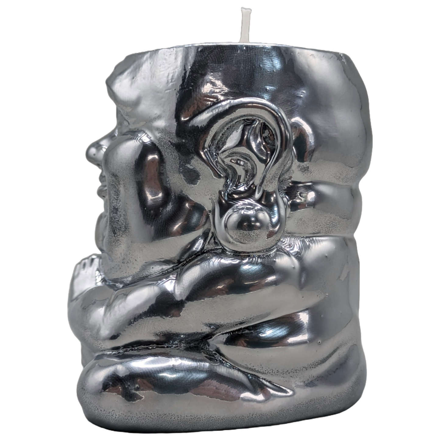 Handmade Ceramic Buddha "Sagacious Hotei" - Tranquility Fragrance Scented Candle - Metallic Finishes - ZenGen USA