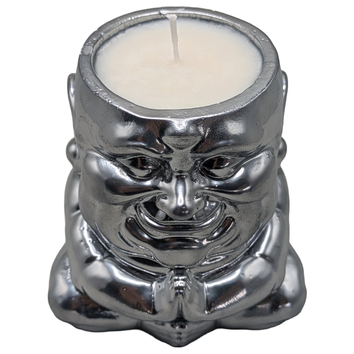 Handmade Ceramic Buddha "Sagacious Hotei" - Tranquility Fragrance Scented Candle - Metallic Finishes - ZenGen USA