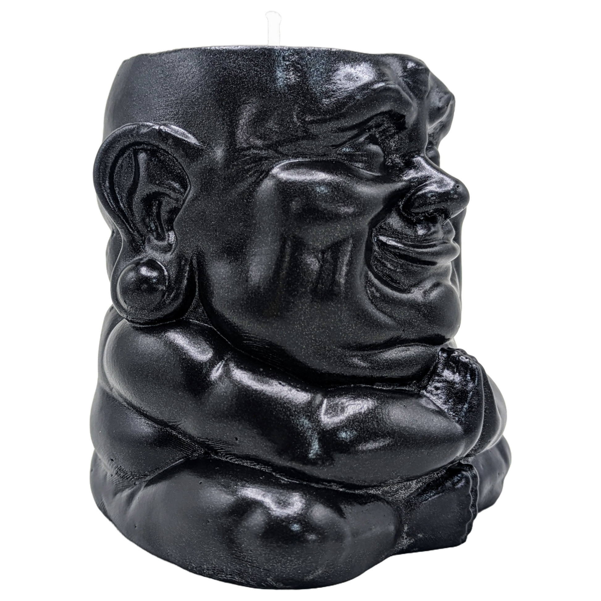 Handmade Ceramic Buddha "Sagacious Hotei" - Tranquility Fragrance Scented Candle - Metallic Finishes - ZenGen USA