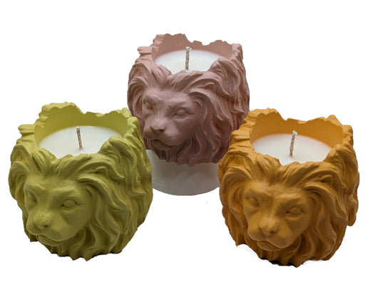 Valiant Leonard - Ceramic Lion - Handmade & Custom "ROAR" Scented Candle - ZenGen USA