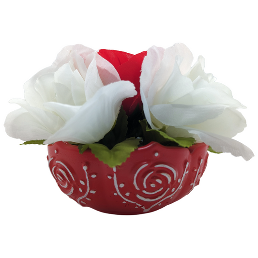 Rose Bowl - Handmade Craft Ceramics Bowl & Rose Bouquet - ZenGen USA