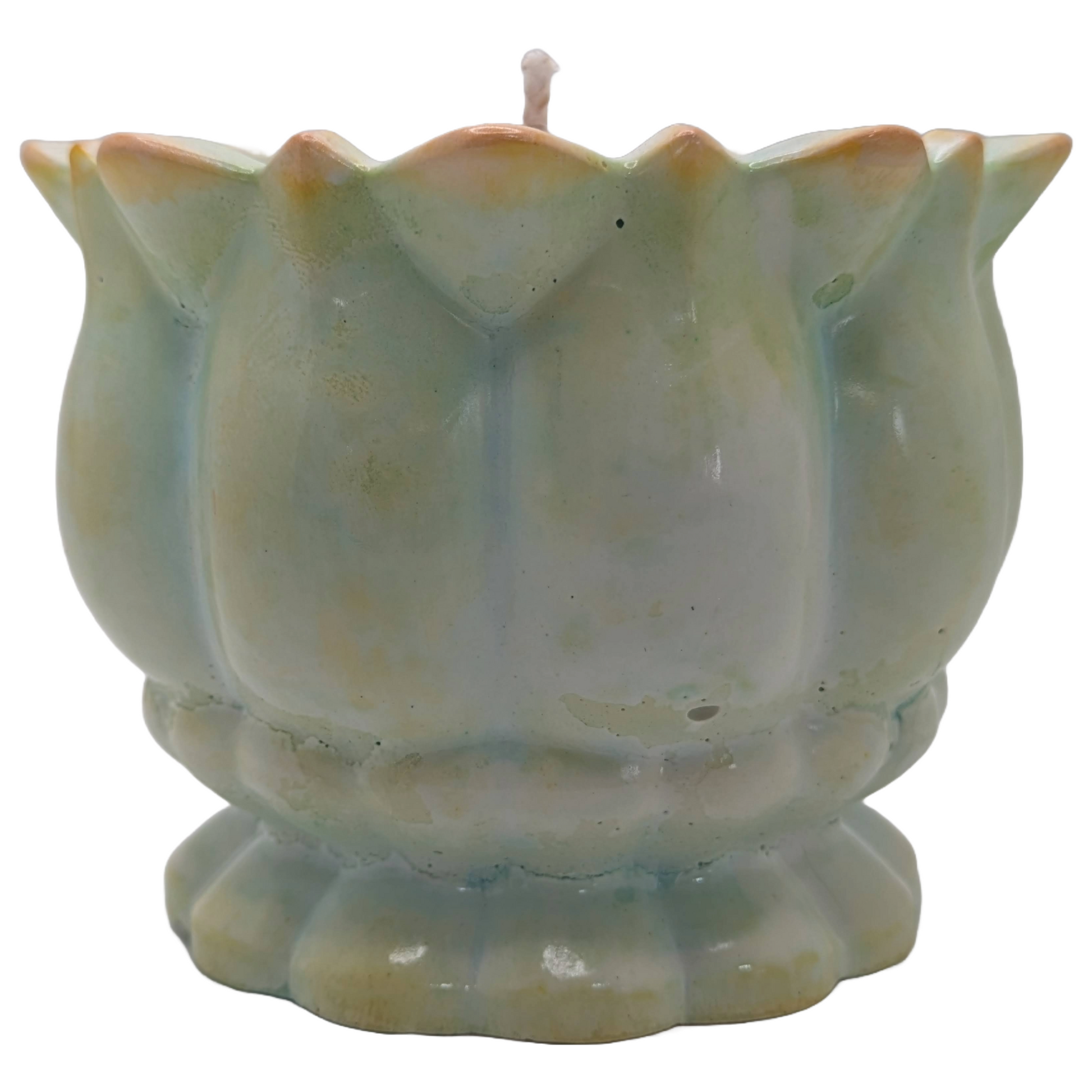 Lotus Handcrafted Scented Candle - Wash Finish (Rustic) - ZenGen Custom Tranquility Fragrance - ZenGen USA