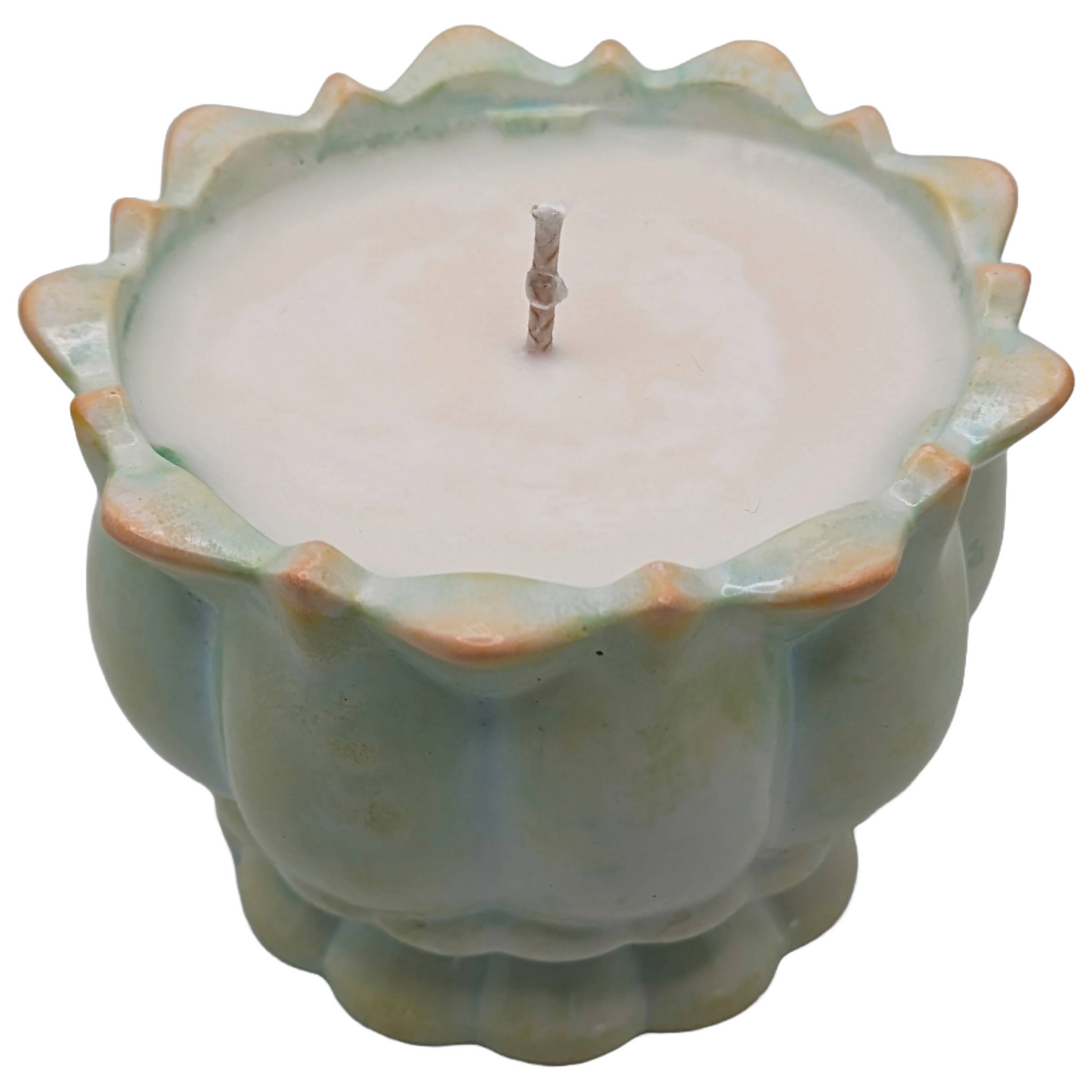 Lotus Handcrafted Scented Candle - Wash Finish (Rustic) - ZenGen Custom Tranquility Fragrance - ZenGen USA