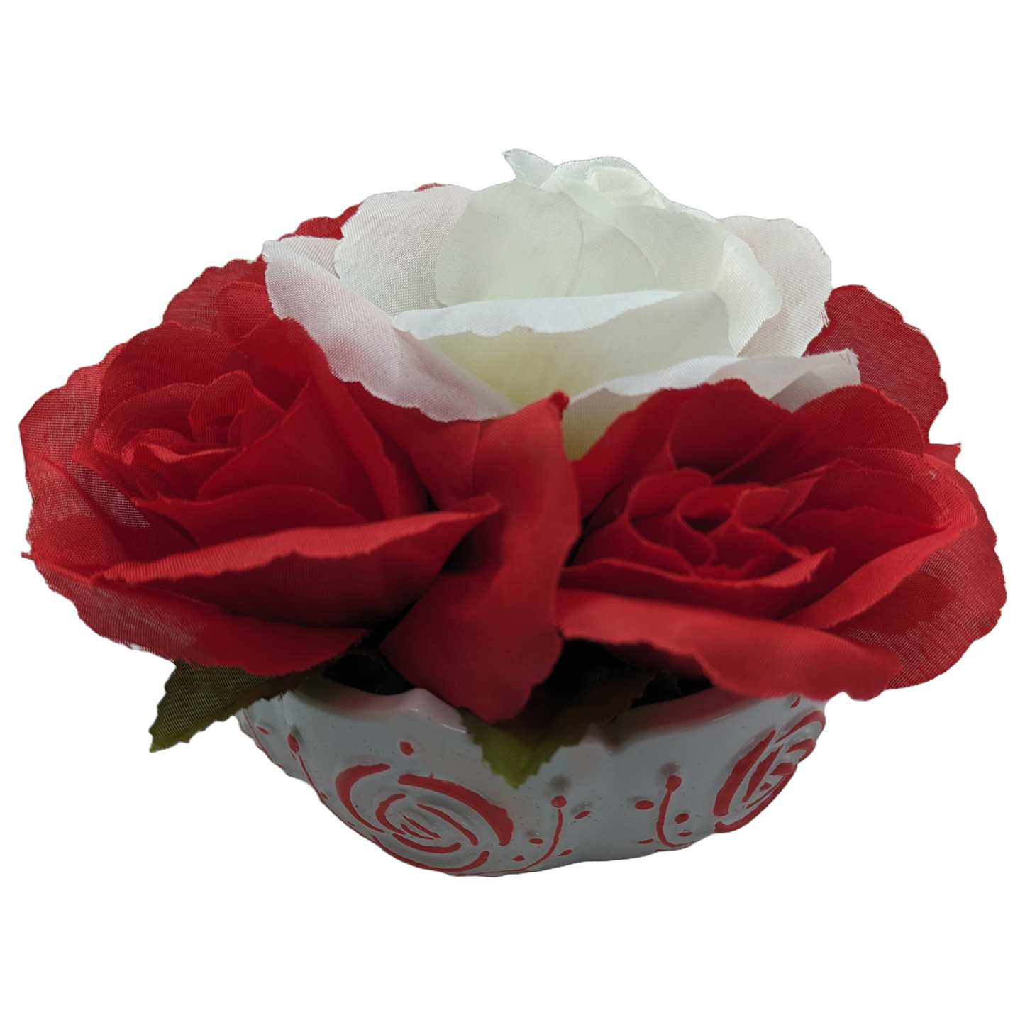 Rose Bowl - Handmade Craft Ceramics Bowl & Rose Bouquet - ZenGen USA