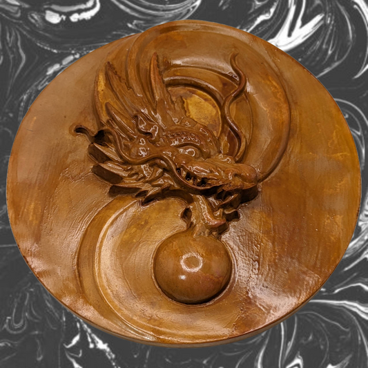 Yin-Yang Wall Hanging Wood Dragon - Mu Long - ZenGen USA