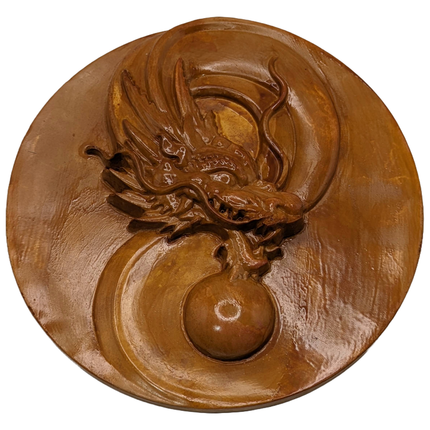 Yin-Yang Wall Hanging Wood Dragon - Mu Long - ZenGen USA