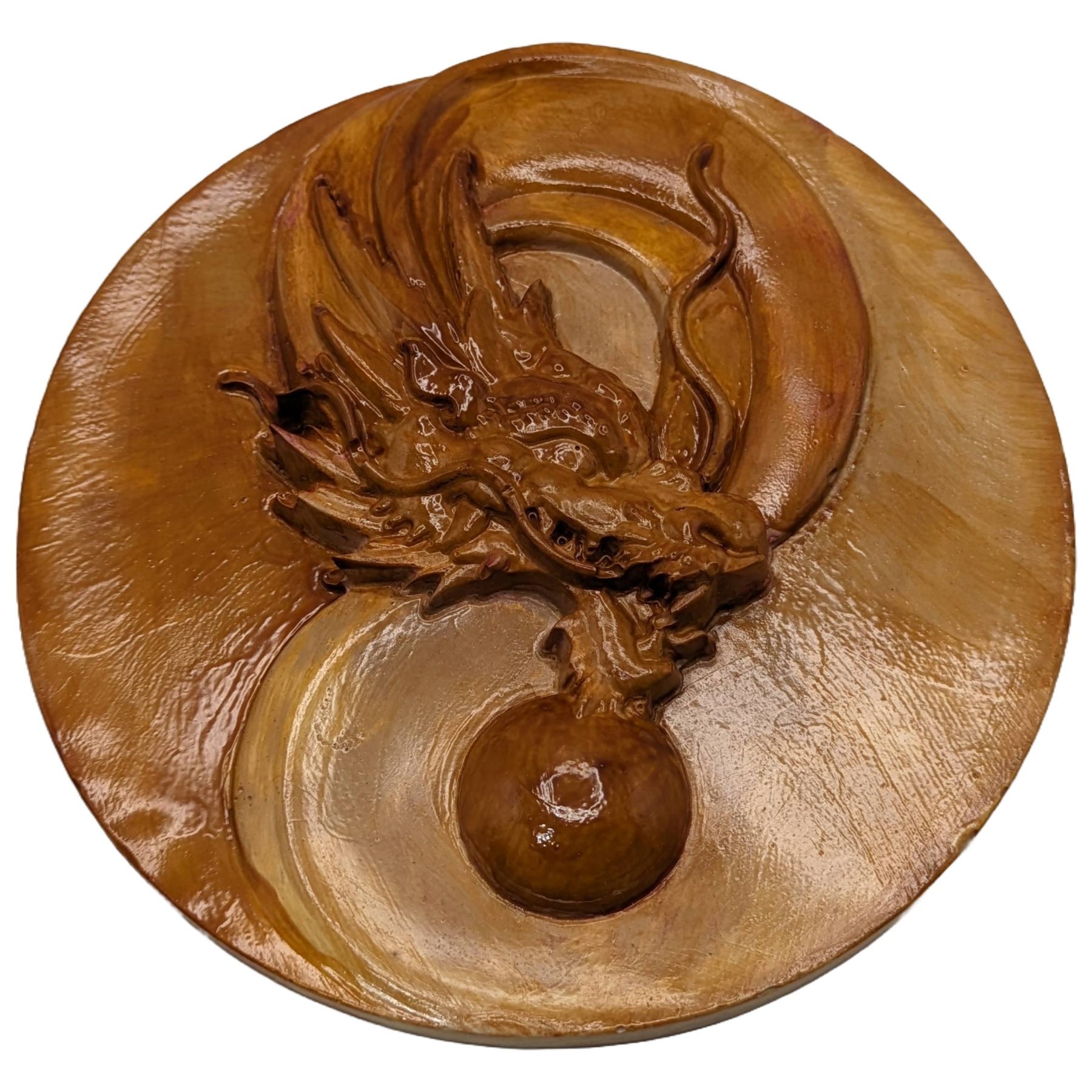 Yin-Yang Wall Hanging Wood Dragon - Mu Long - ZenGen USA