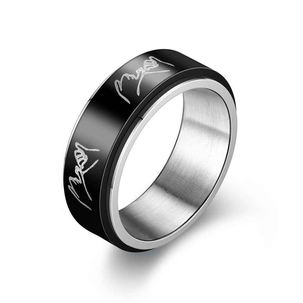 Anti-Anxiety Stress Relief Titanium Steel Turning Ring - ZenGen USA