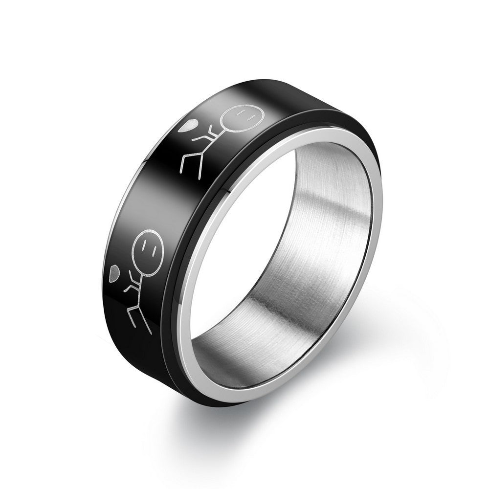 Anti-Anxiety Stress Relief Titanium Steel Turning Ring - ZenGen USA