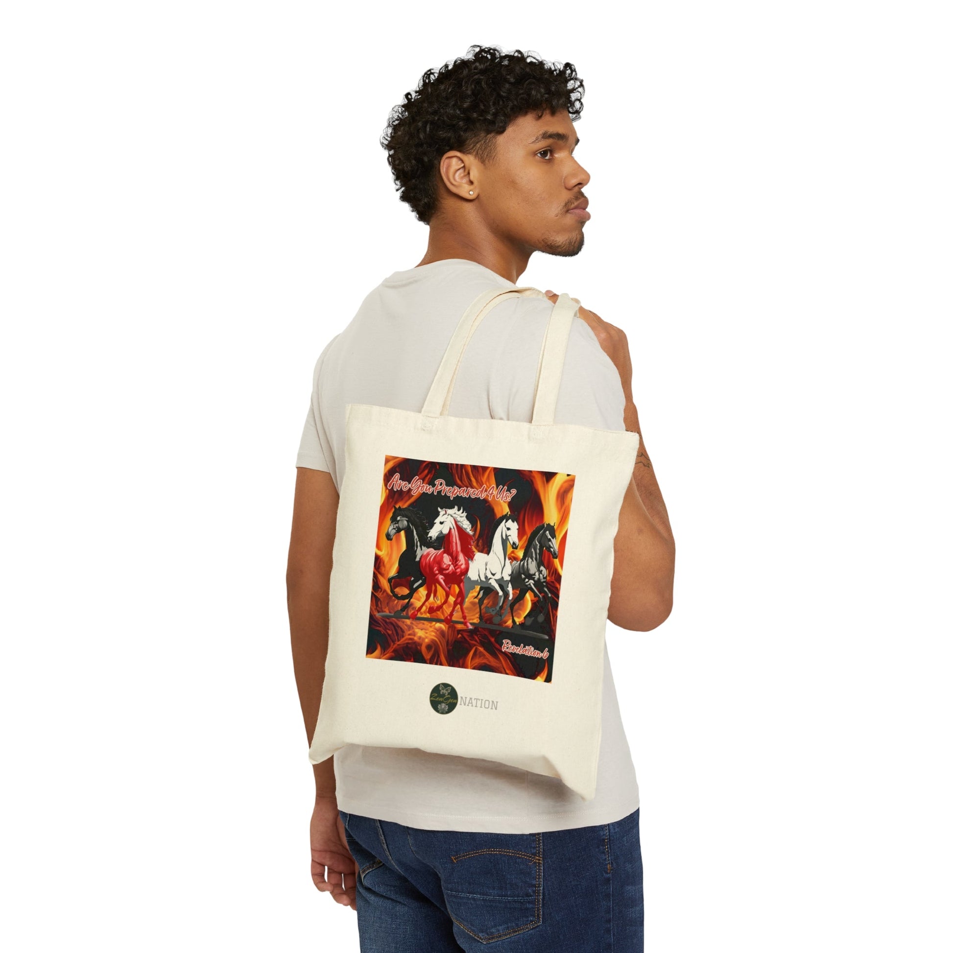 Apocalypse Revelation 6 - Cotton Canvas Tote Bag - ZenGen Nation Are you Prepared - ZenGen USABags