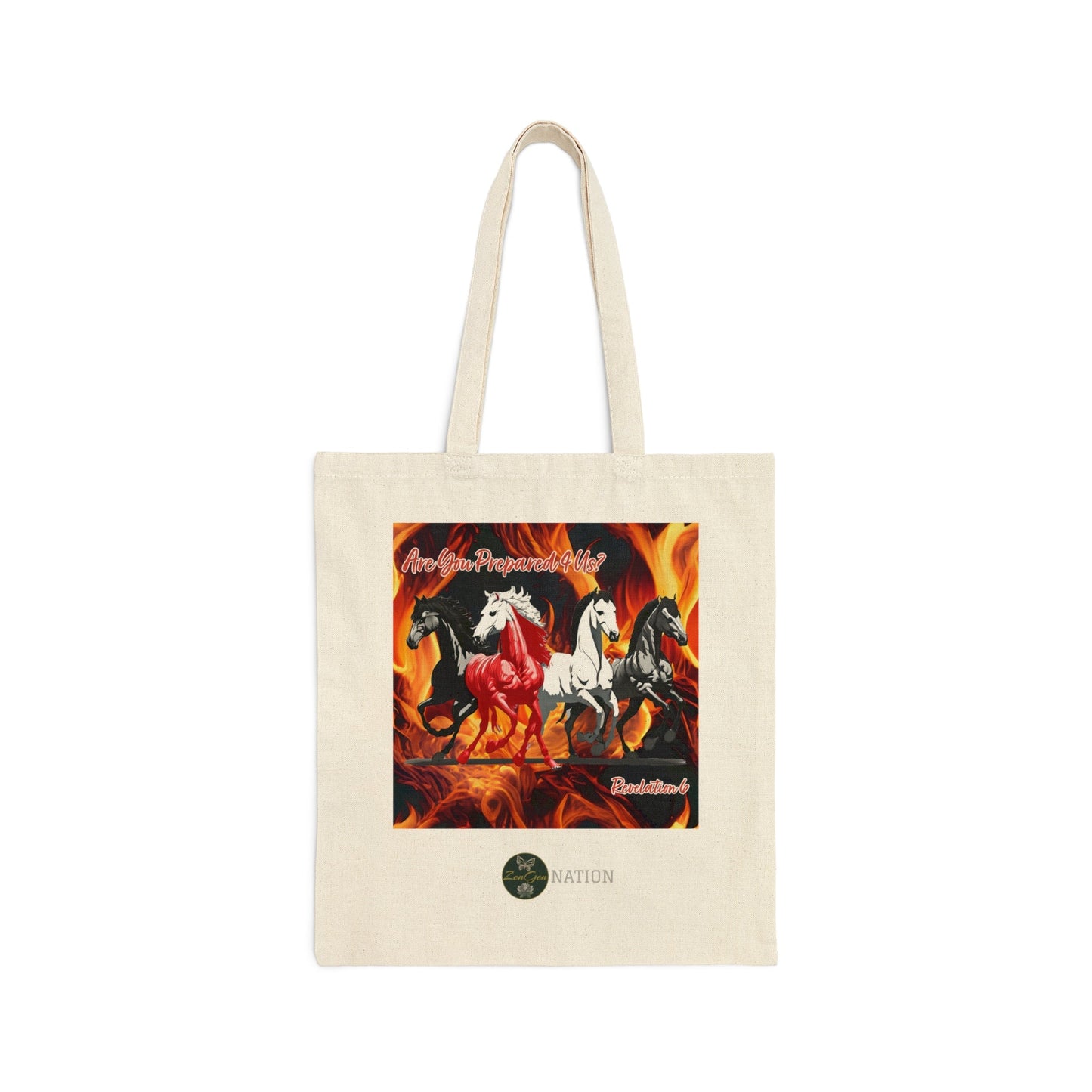 Apocalypse Revelation 6 - Cotton Canvas Tote Bag - ZenGen Nation Are you Prepared - ZenGen USABags