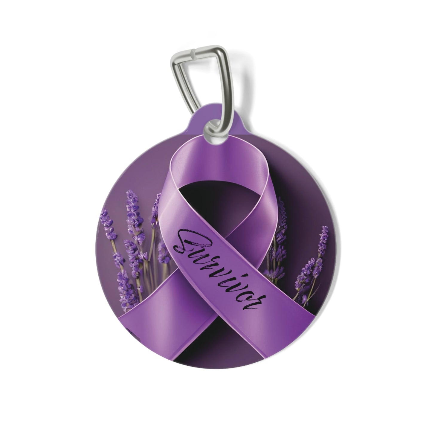 Cancer Survivor Ribbon - Pet Tag - Furry Nation - ZenGen USAPets