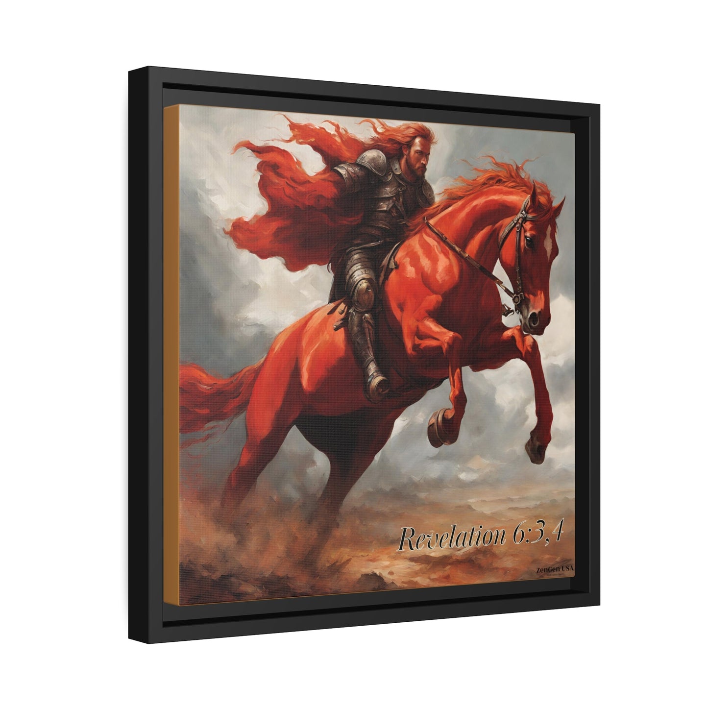 Canvas Print - Revelation Collection | 2nd Seal Revelation 6:3,4 | Matte Canvas, Black Frame | ZenGen USA - ZenGen USACanvas