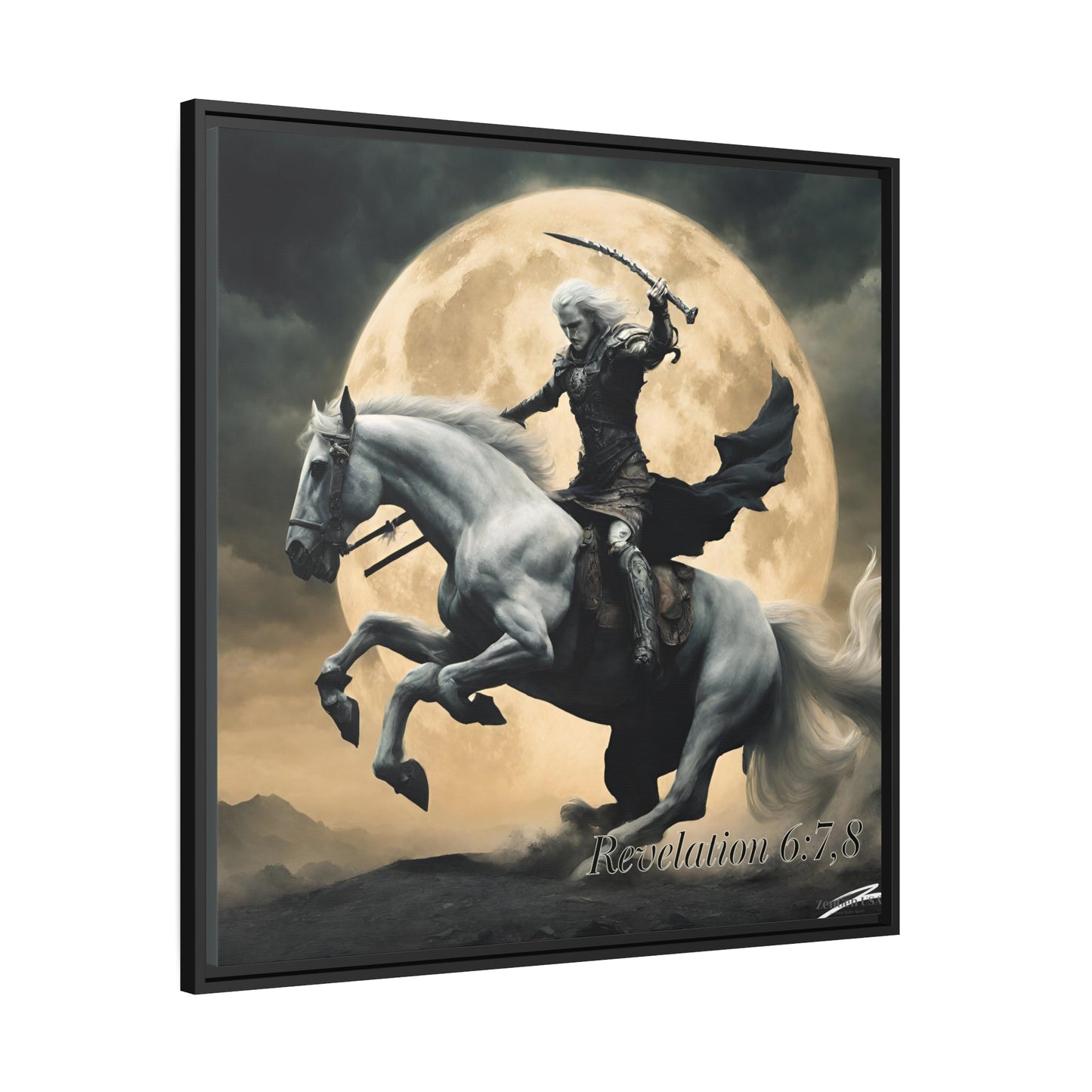 Canvas Print - Revelation Collection | 4th Seal Revelation 6: 7, 8 | Matte Canvas, Black Frame | ZenGen USA - ZenGen USACanvas