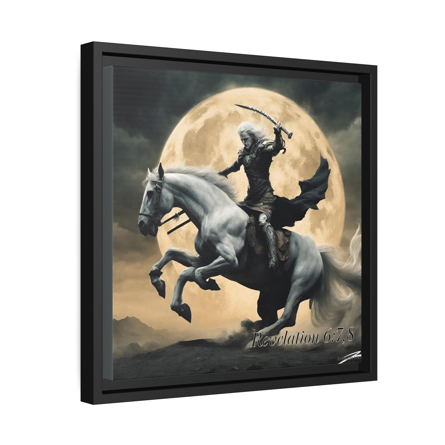 Canvas Print - Revelation Collection | 4th Seal Revelation 6: 7, 8 | Matte Canvas, Black Frame | ZenGen USA - ZenGen USACanvas