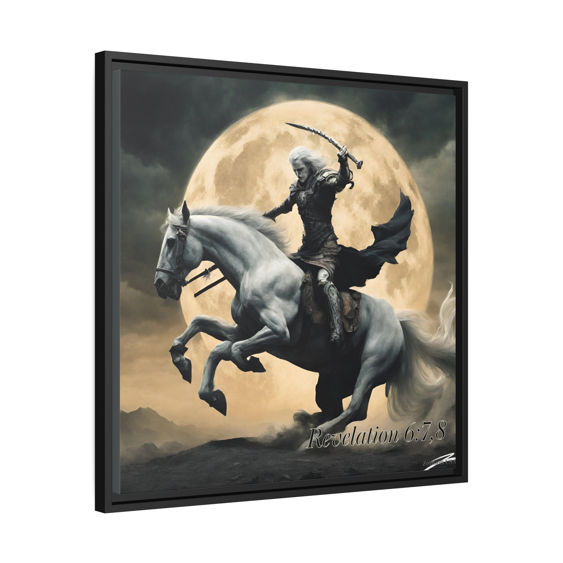 Canvas Print - Revelation Collection | 4th Seal Revelation 6: 7, 8 | Matte Canvas, Black Frame | ZenGen USA - ZenGen USACanvas