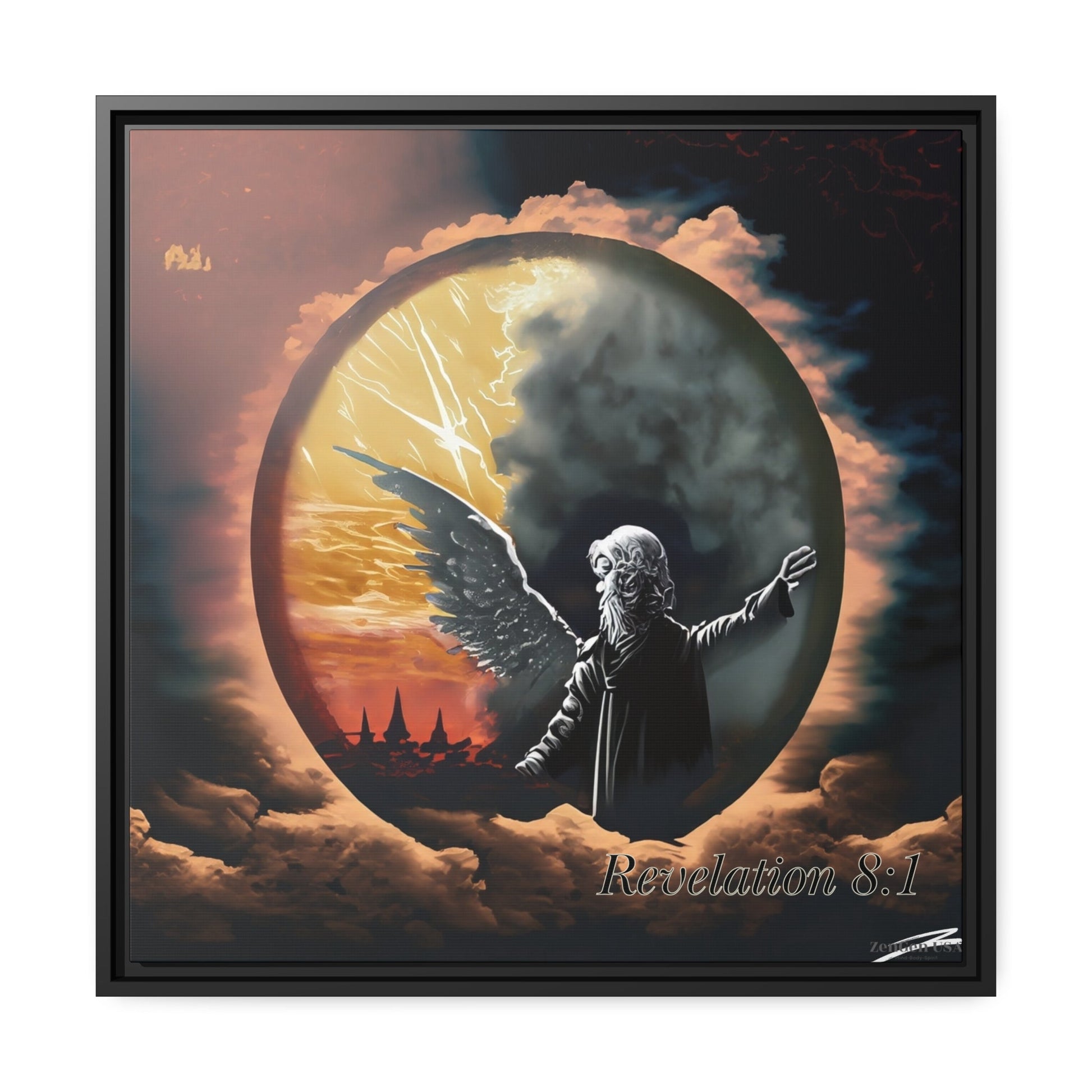 Canvas Print - Revelation Collection | 7th Seal Revelation 8:1 | Matte Canvas, Black Frame | ZenGen USA - ZenGen USACanvas