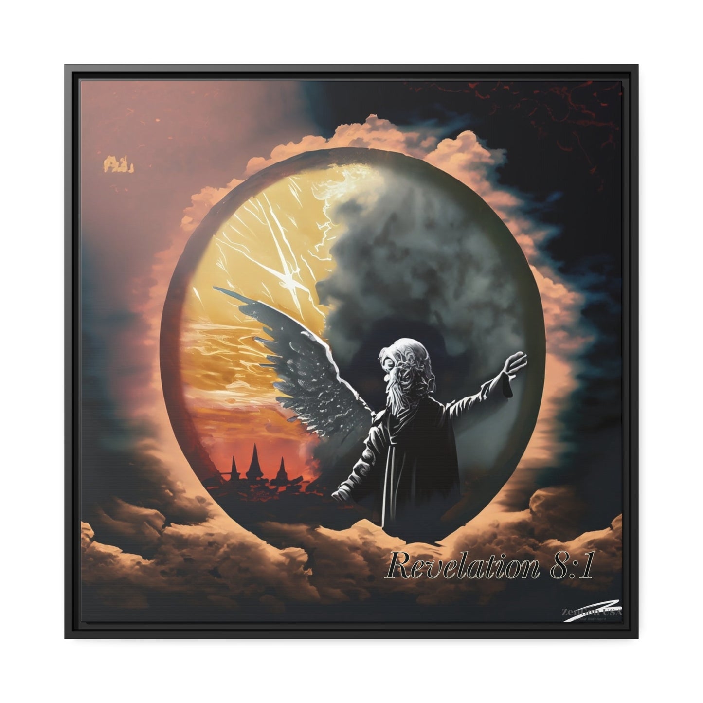 Canvas Print - Revelation Collection | 7th Seal Revelation 8:1 | Matte Canvas, Black Frame | ZenGen USA - ZenGen USACanvas