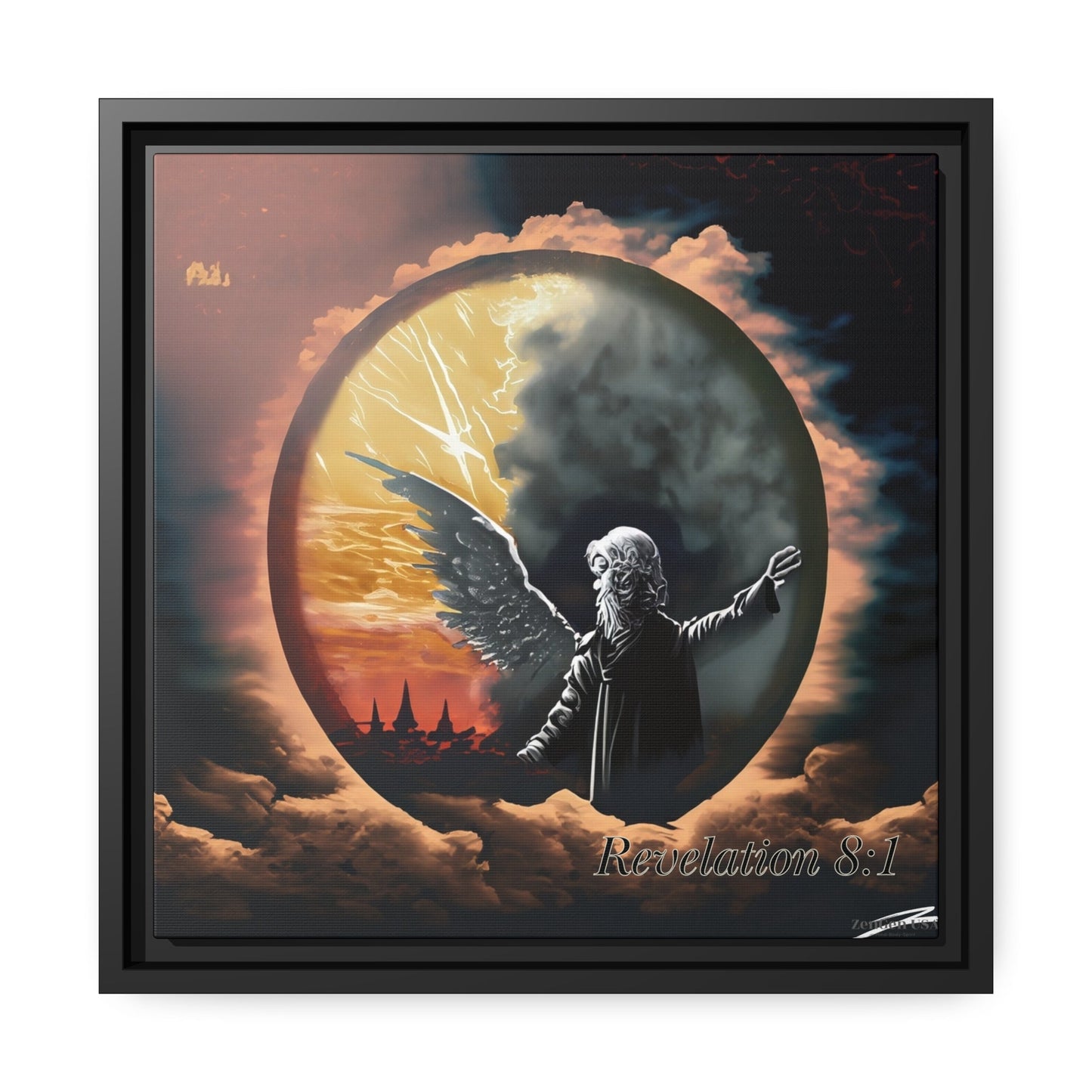 Canvas Print - Revelation Collection | 7th Seal Revelation 8:1 | Matte Canvas, Black Frame | ZenGen USA - ZenGen USACanvas