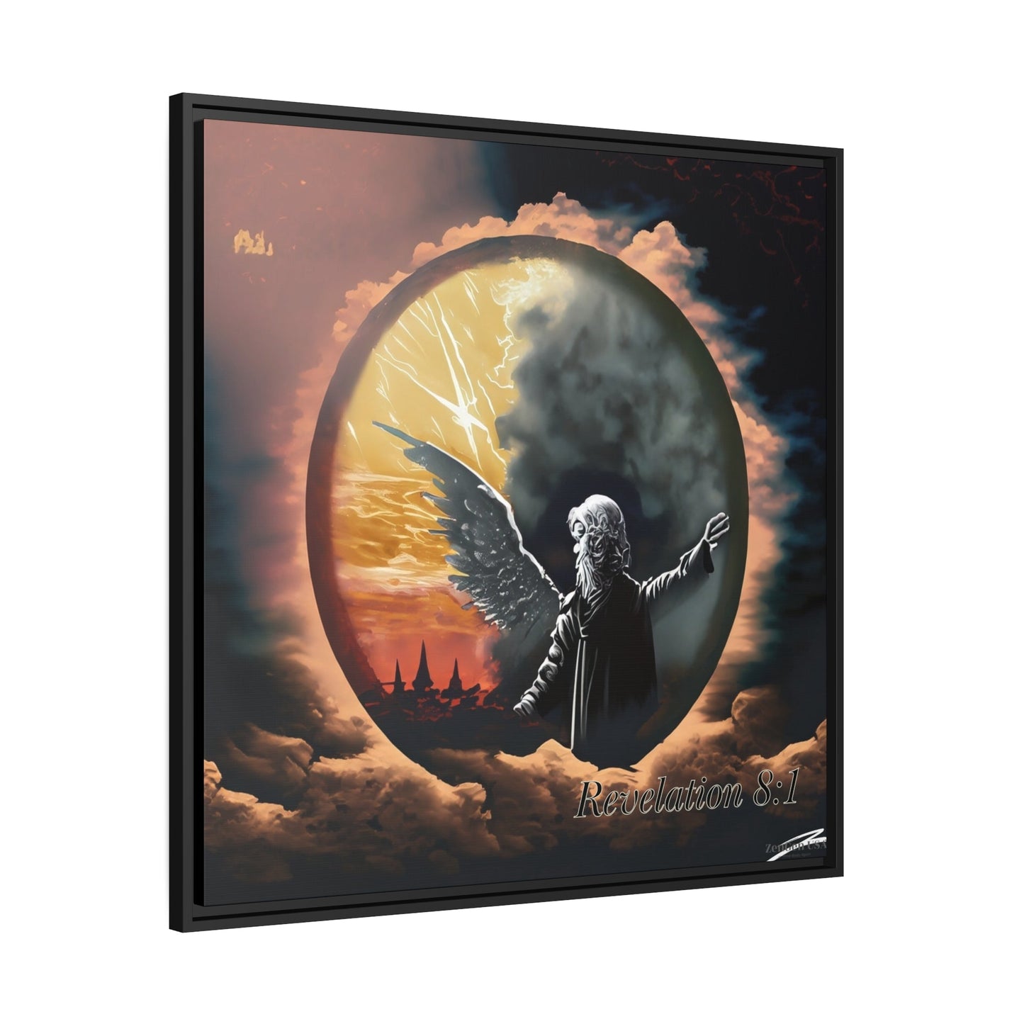 Canvas Print - Revelation Collection | 7th Seal Revelation 8:1 | Matte Canvas, Black Frame | ZenGen USA - ZenGen USACanvas