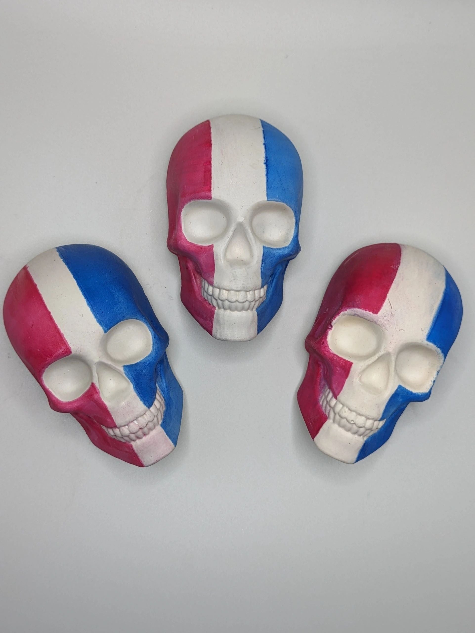 LIBERTY Skull Magnet - Brush Washed Craft Ceramic