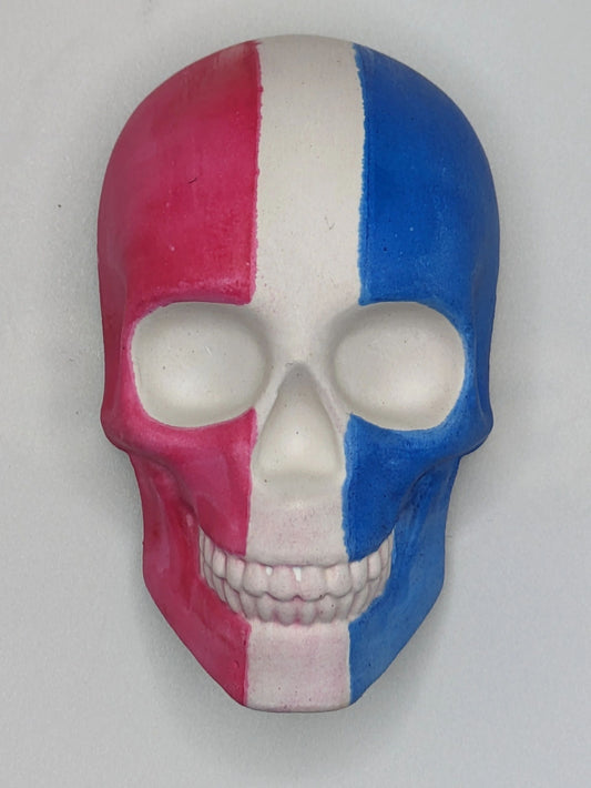 LIBERTY Skull Magnet - Brush Washed Craft Ceramic